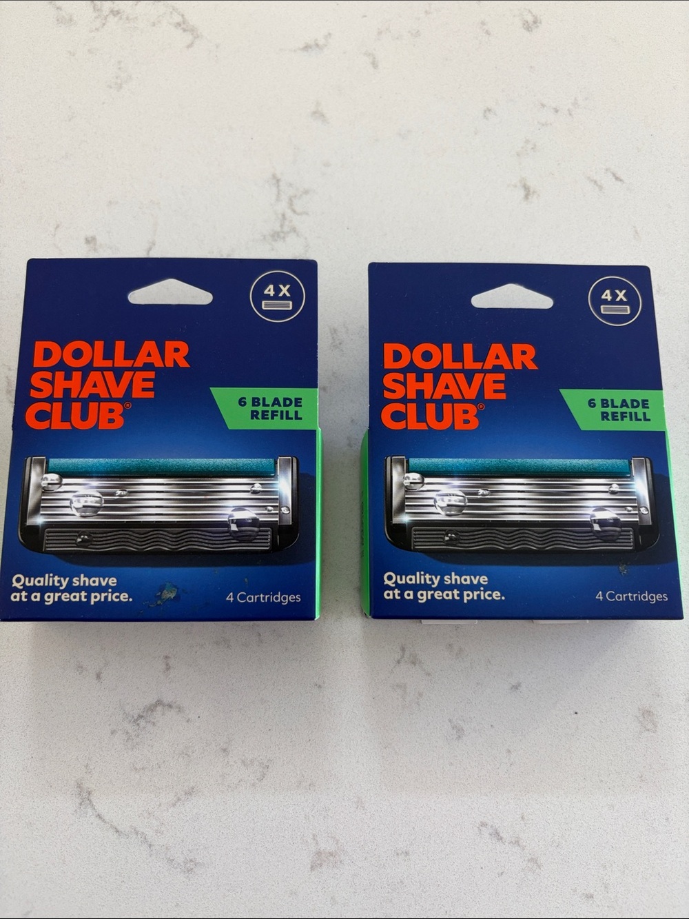 Dollar Shave Club 6-Blade Refill Cartridges - Blue and Green